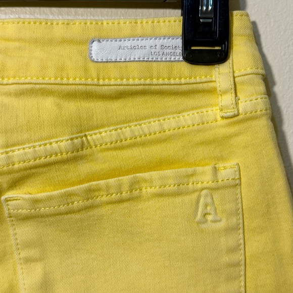 NWT Articles of Society Yellow Cropped Skinny Jeans, Size 25 - Picture 5 of 5